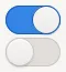 Two user interface switches in on and off state